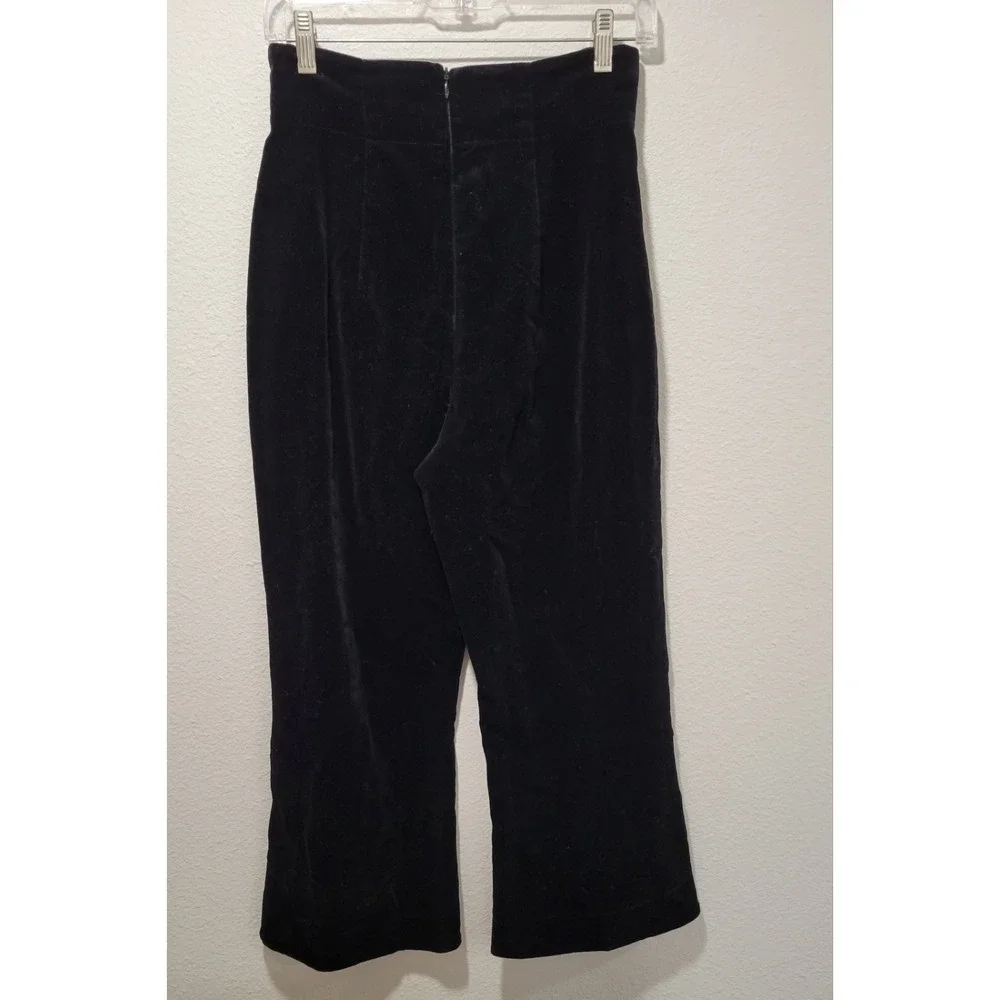 Velvet Black‎ High-Waisted Cropped Wide Leg Pants Vintage Rare 90s Y2K